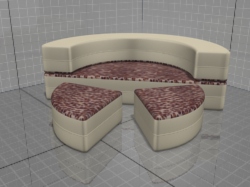3D модель кровать круглая